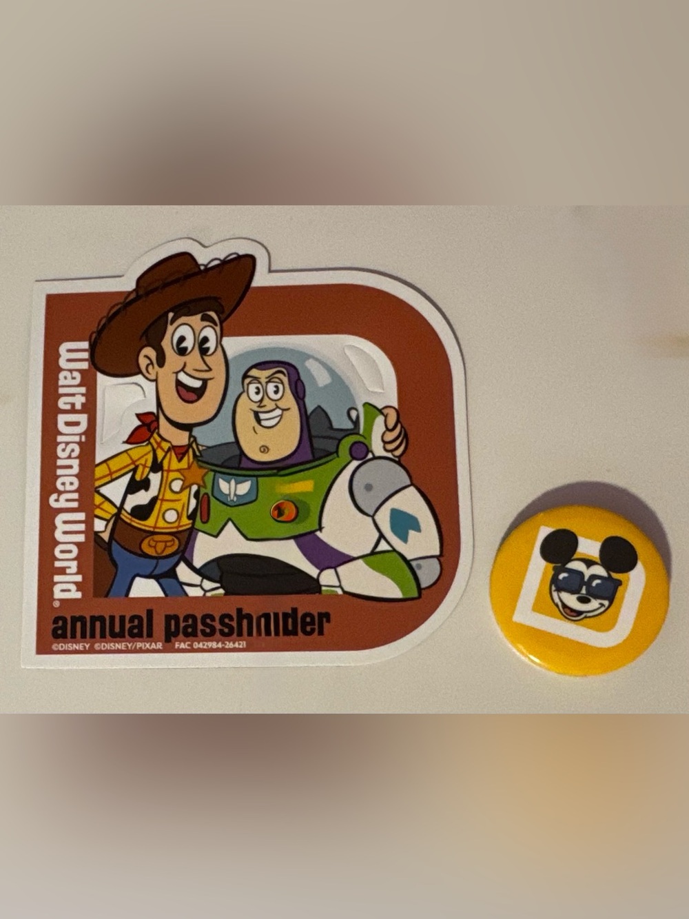 Walt Disney World WDW Disney Annual Passholder Toy Story Magnet - Buzz and Woody